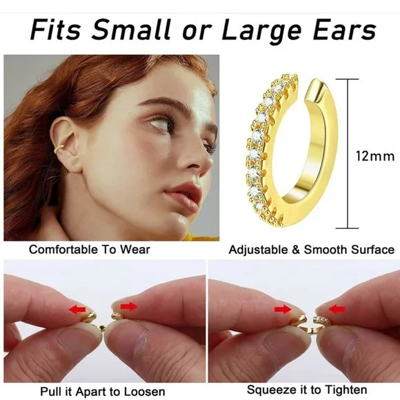 1 Silver or 1 Gold Pierce Free Cuff Earrings-2 Bar Style - Picture 4 of 4